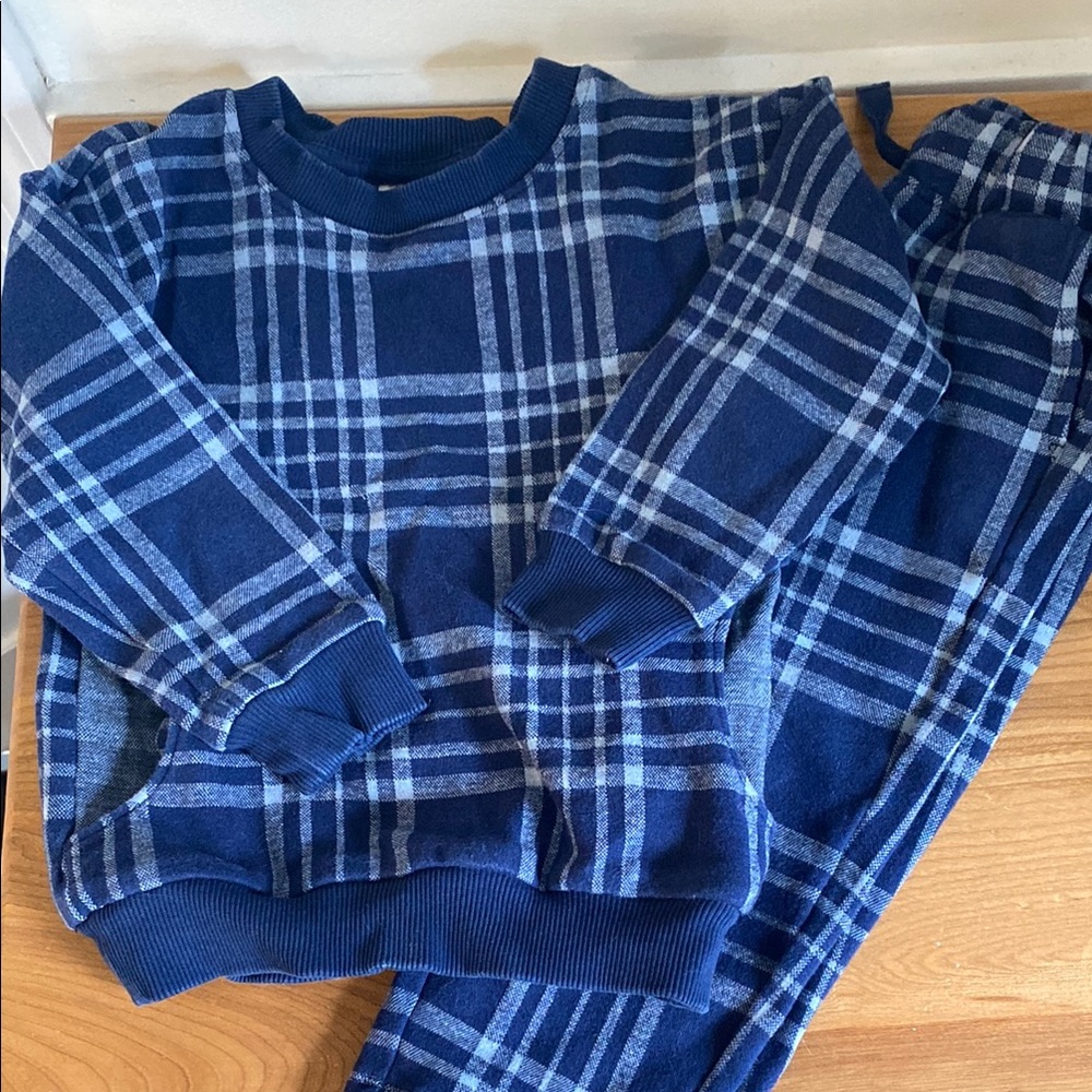 Hanna Andersson Blue Plaid Kids Matching Set